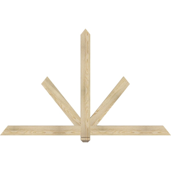 Ekena Millwork Kennewick Rough Sawn Timber Gable Bracket, Douglas Fir, 72"W x 45"H x 2"D x 4"F, 15/12 Pitch GBW072X45X0204KEN00RDF - main